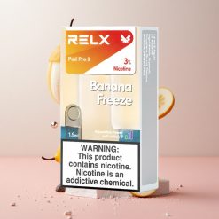 RELX Pod Pro 2 600 Puffs Banaanijs 1.9ml Nicotine 3% 3 Voltage Modes